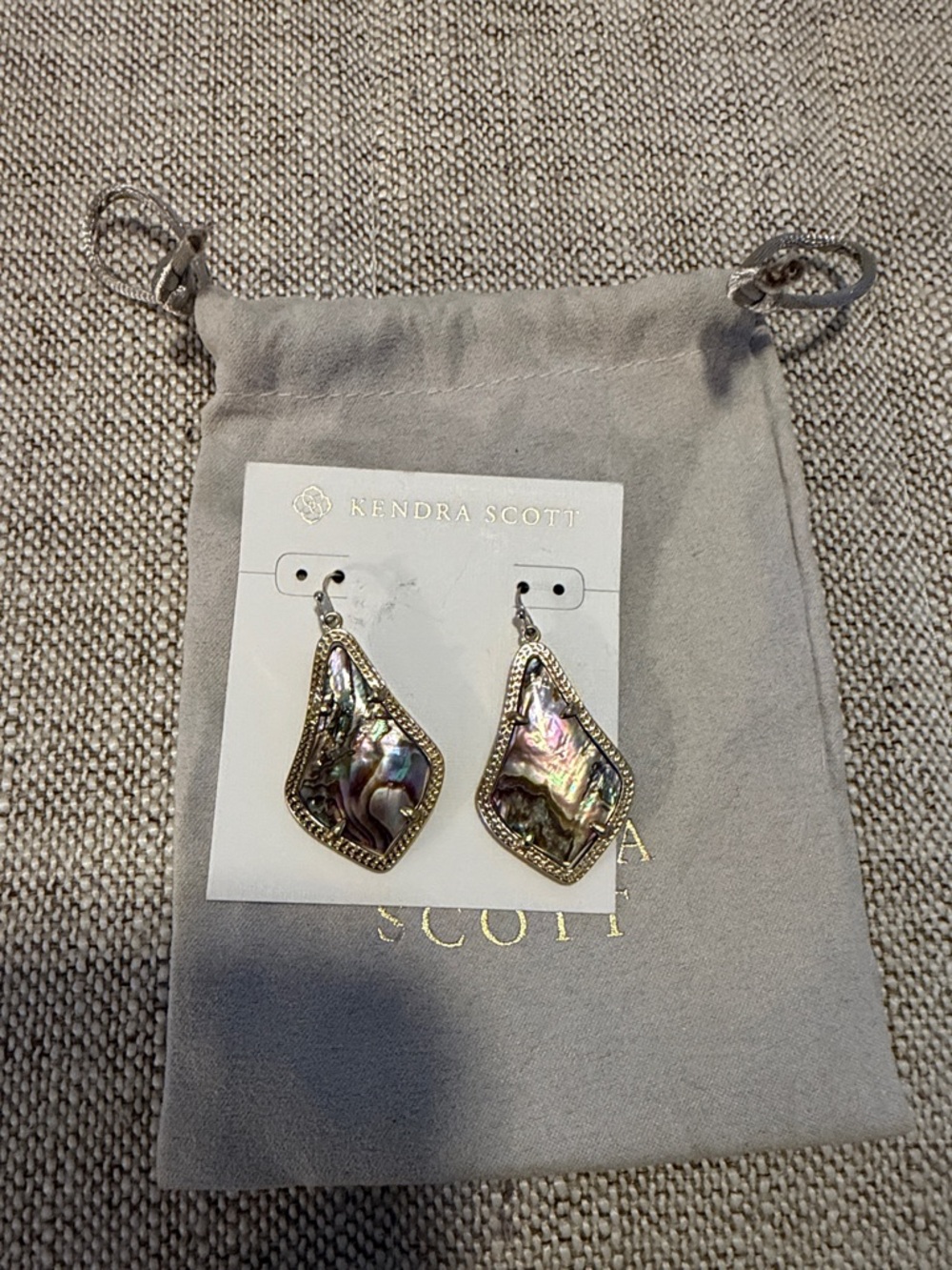 Kendra Scott Alex Abalone Iridescent Drop Earrings in Gold Frame